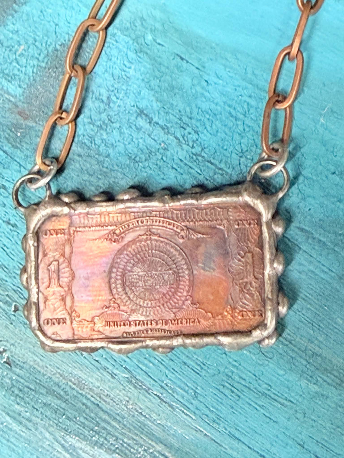 Copper Dollar Necklace