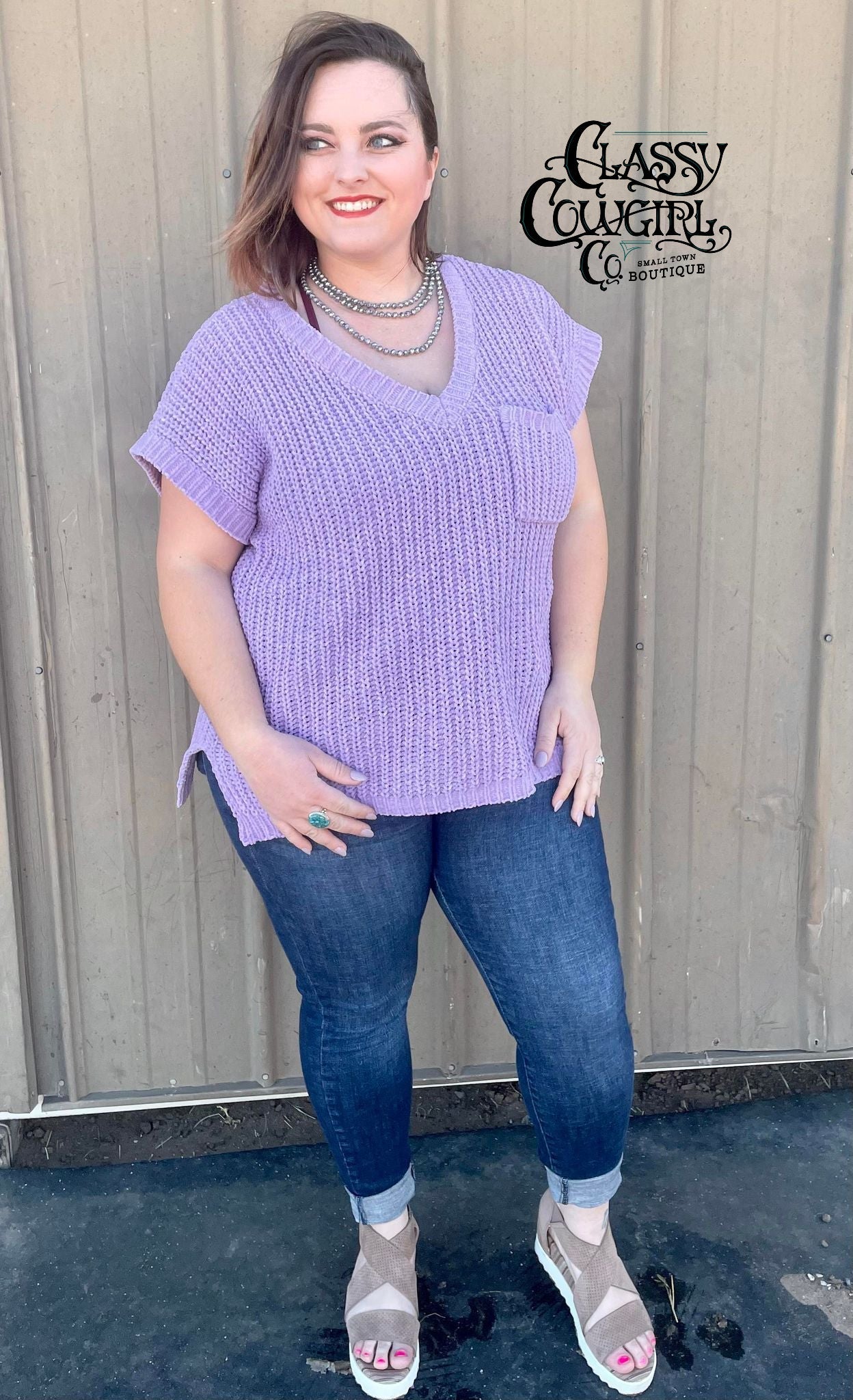 SALE- POL Lavender Haze Oversized Sweater JST349