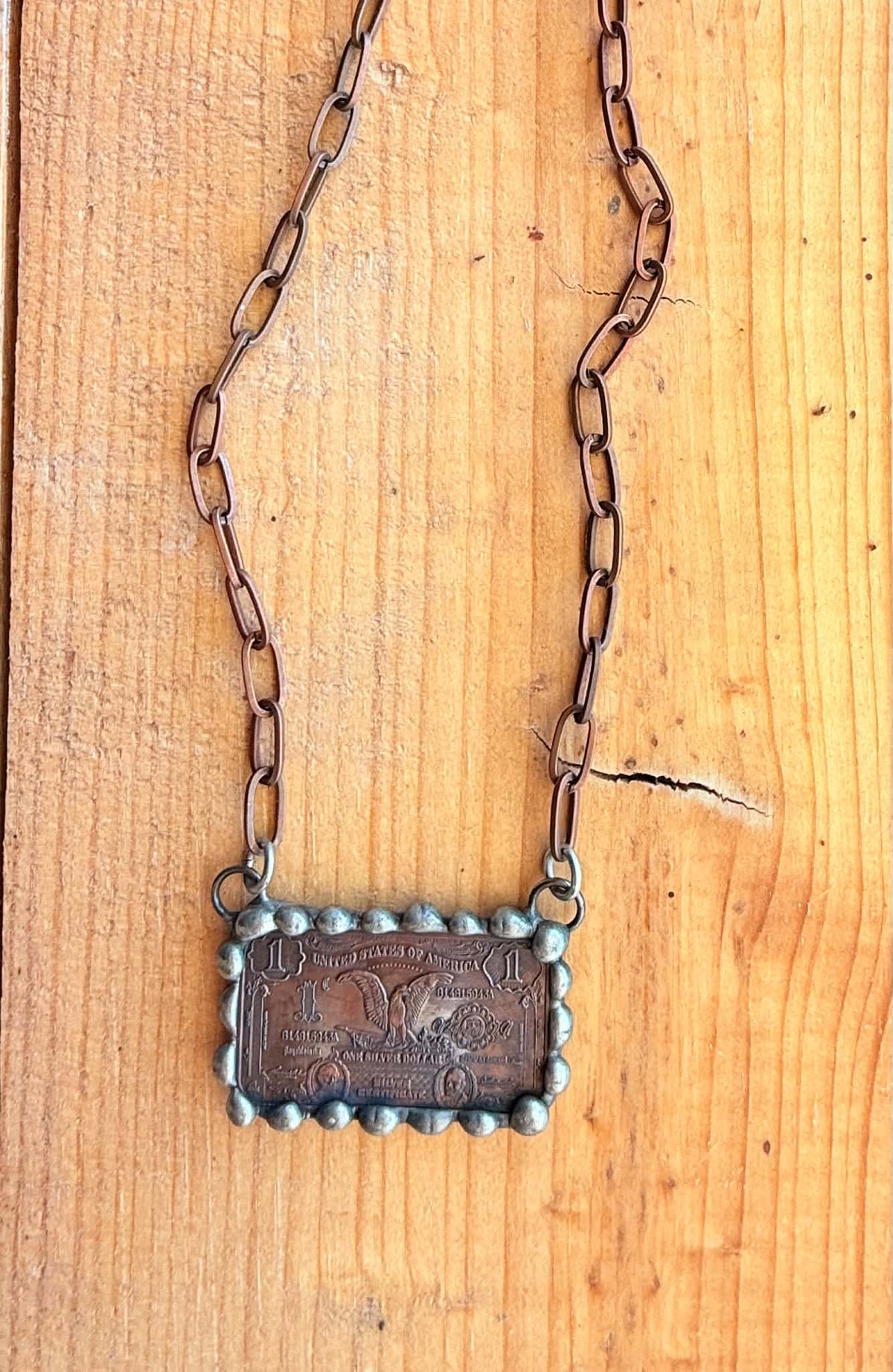 Copper Dollar Necklace