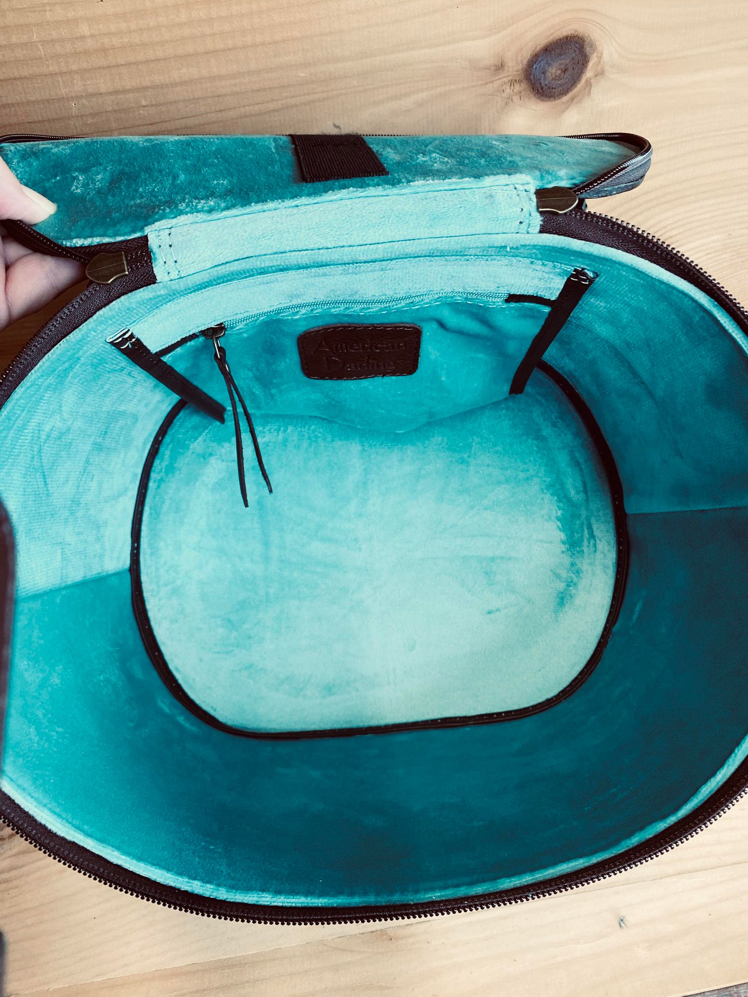 Hair on Hide & Tooled Makeup Travel Organizer ADBGA411