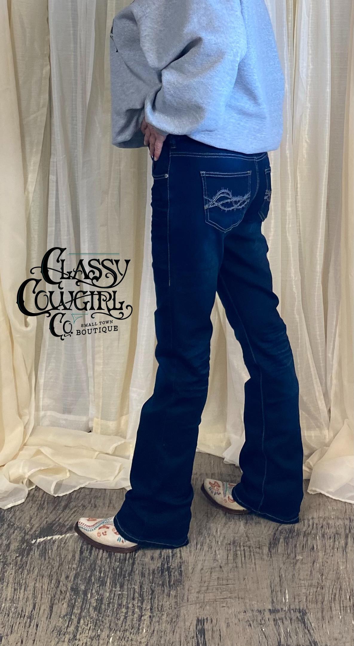 Cowgirl Tuff- DFMI Pull On Dark Wash jeans C01-PULDRK-DWH