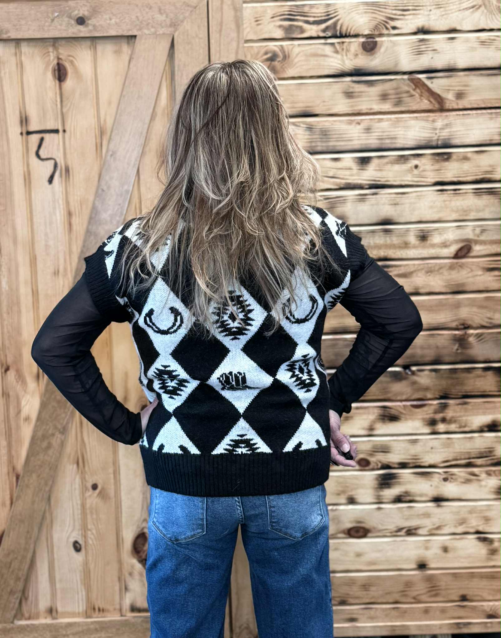 L&B Checker Knit Sweater
