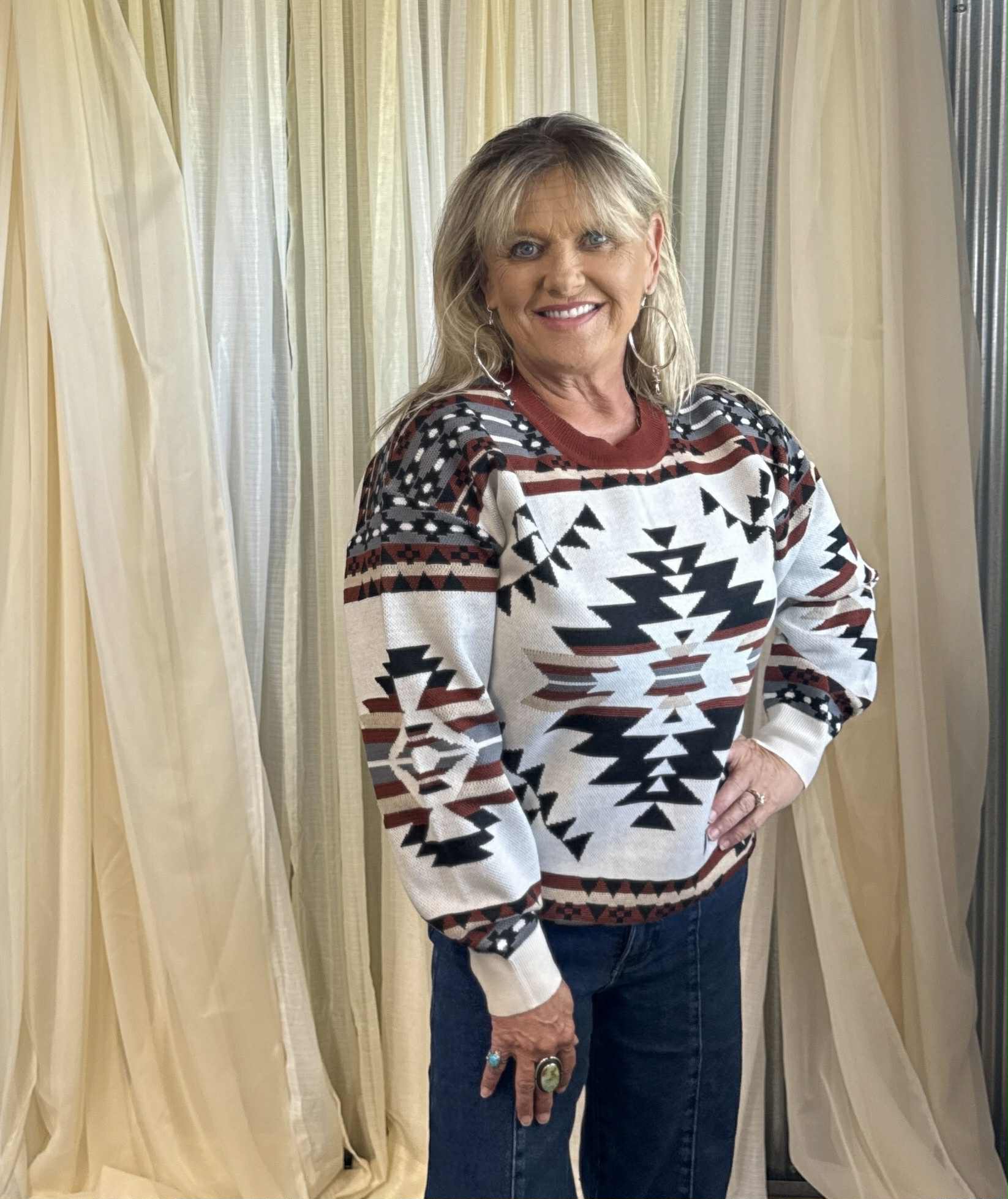 Sterling Kreek Lean on Me Aztec Sweater