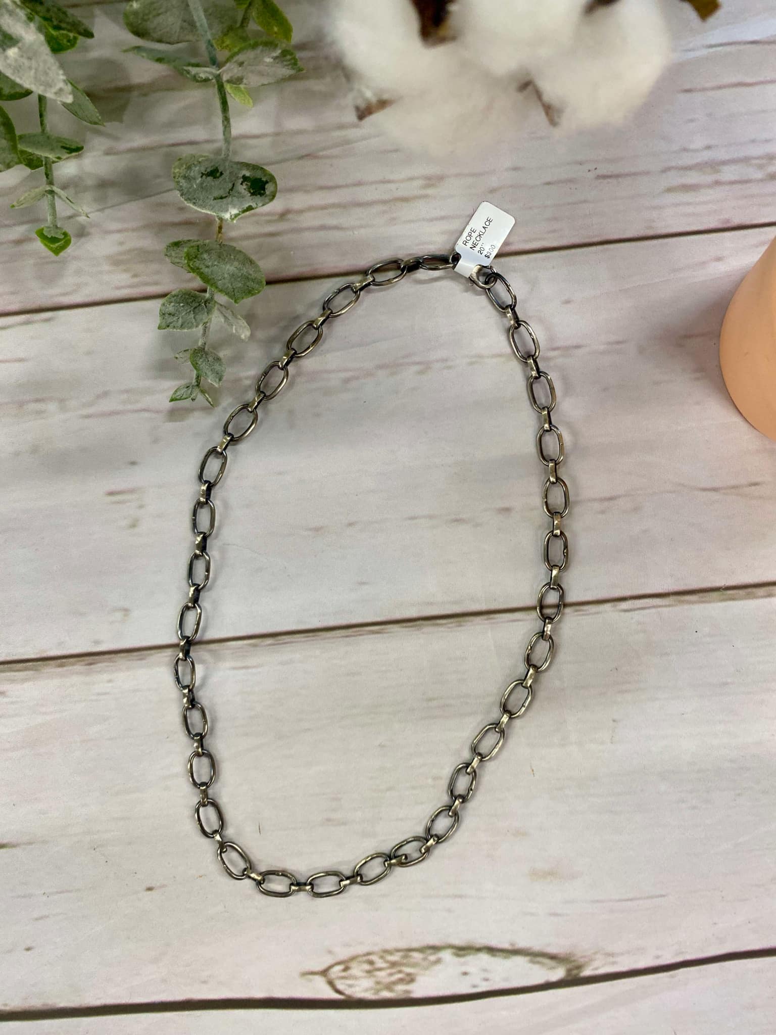 Heavy Rope Chain Necklace- Sterling Silver