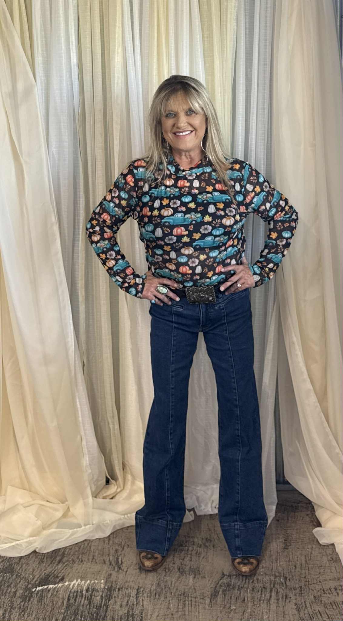 L&B Dark Wash MID Rise Bootcut Jeans JE379-DW