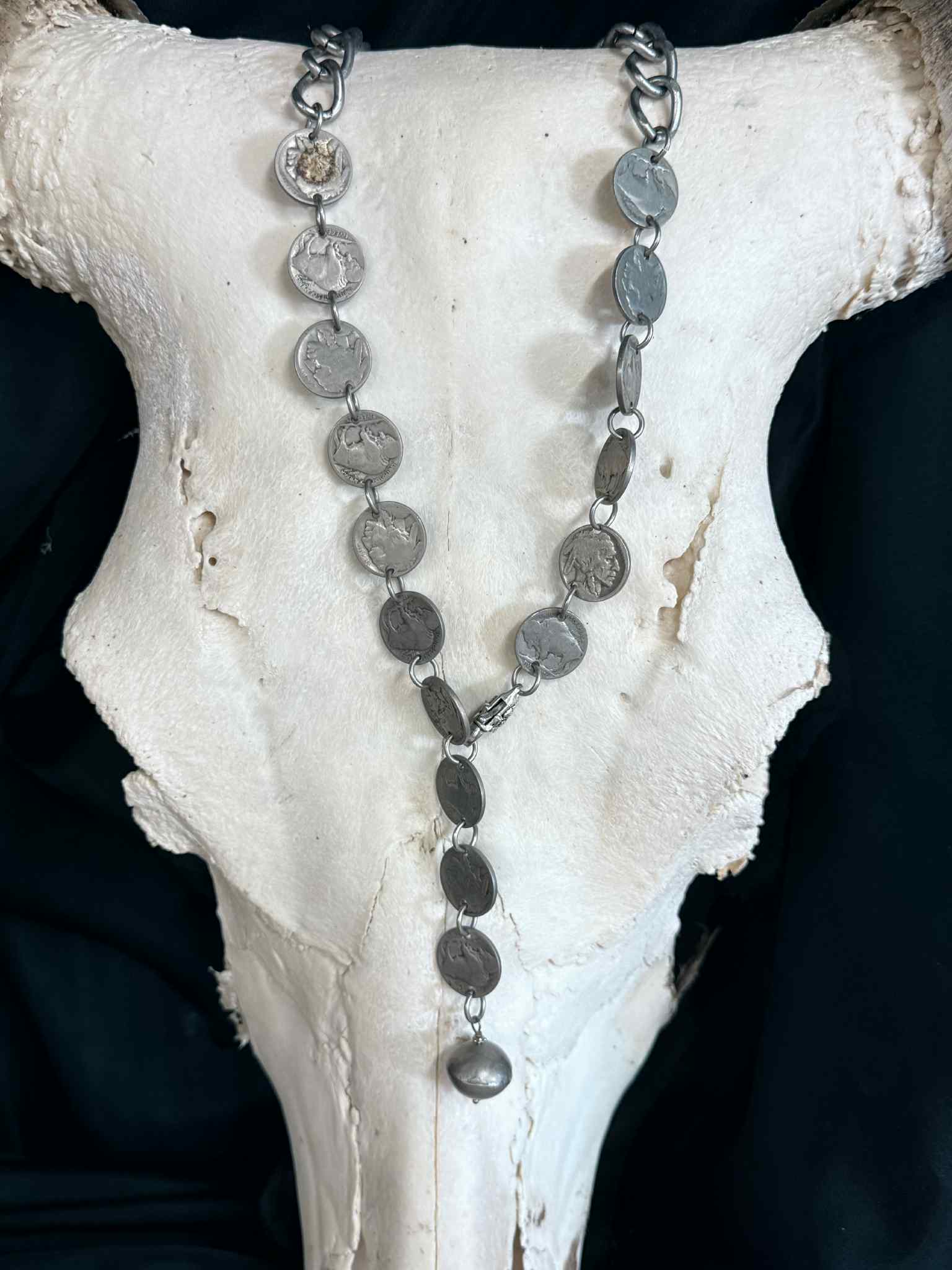 Art by Amy Buffalo Nickel Lariat Necklace