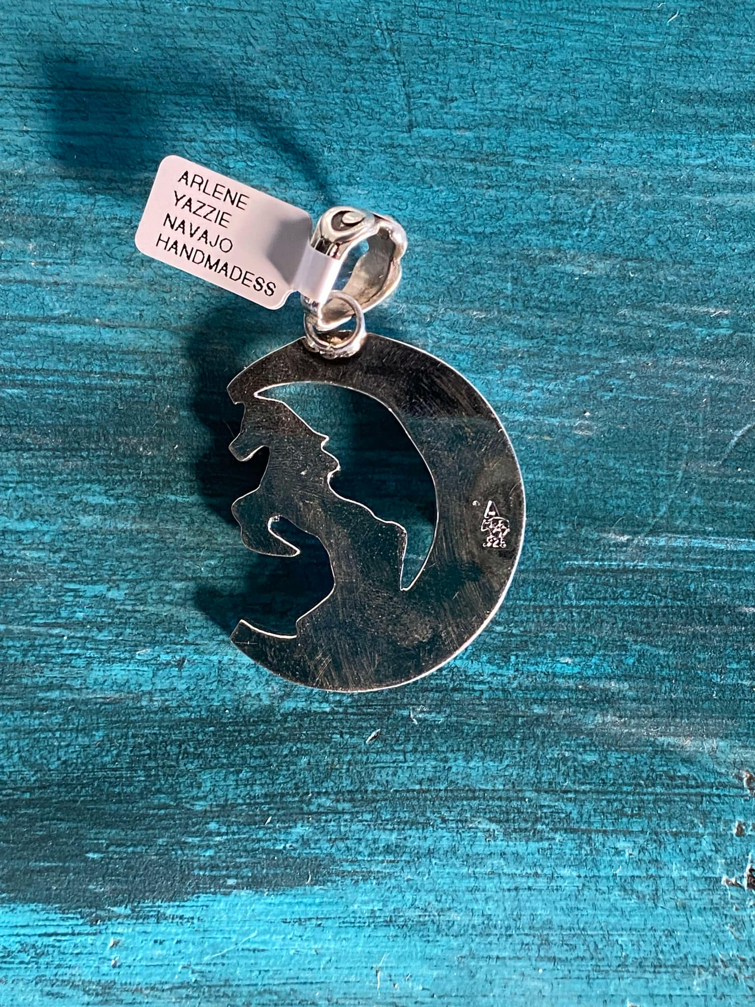 Navajo Handmade Horse Pendant with Kingman Stones