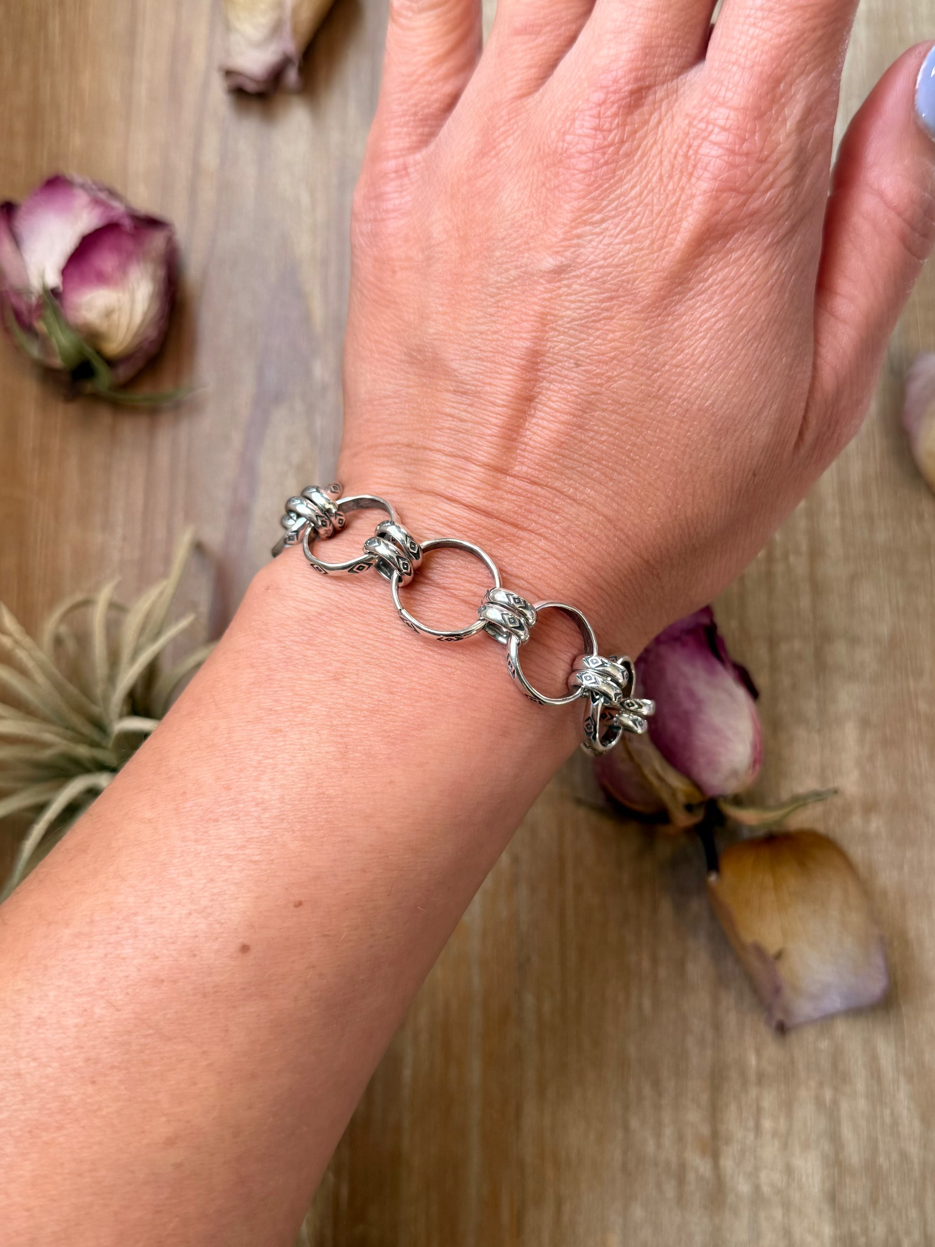 Sterling Silver Medicine Man Eye Charm Chain – 7" + 2" Extender – Artist Jason Ogg