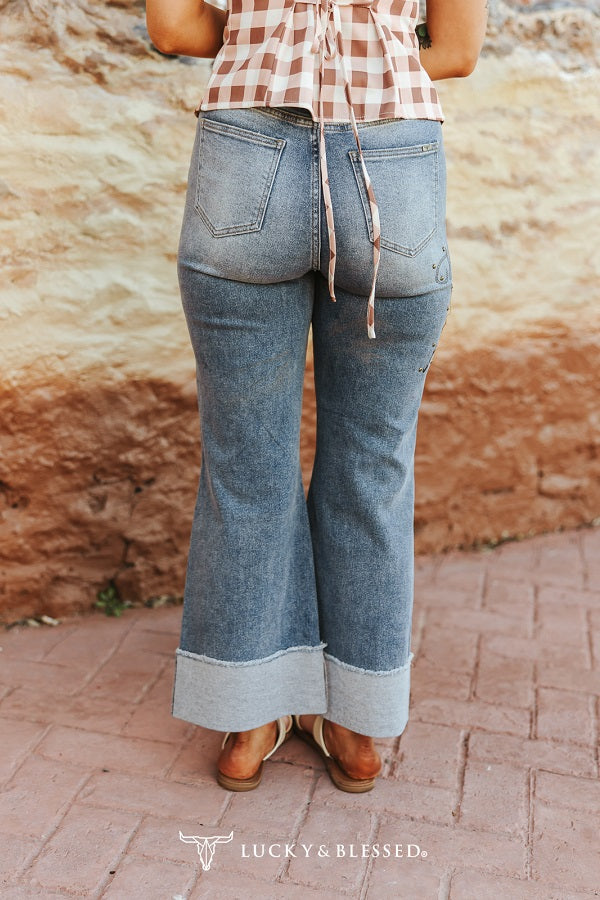 L&B Rodeo Inspired Cuffed Jeans JE620-MW