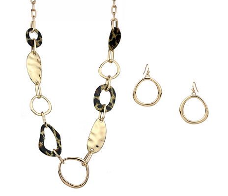 SALE- Gold Leopard Necklace Set