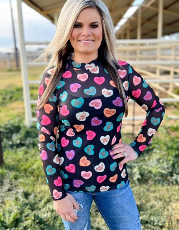 Cowboy Sweetheart Mesh Top
