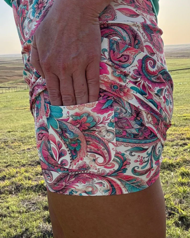 Sterling Kreek Play it Safe Paisley Shorts