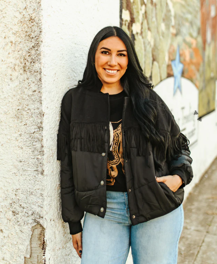 2Fly Ya'll Fly Fringe Puffer Jacket