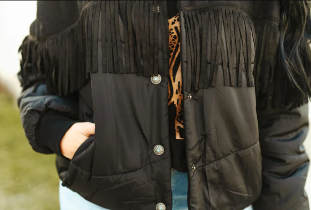 2Fly Ya'll Fly Fringe Puffer Jacket
