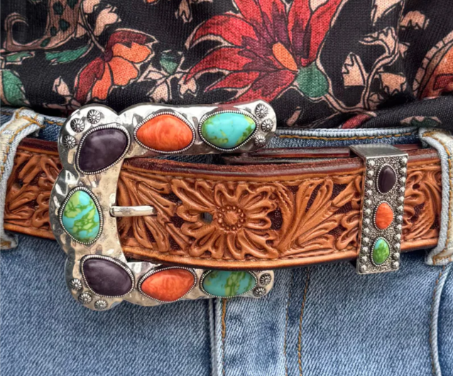 Buckle Up Belt Buckle- Multi Stone
