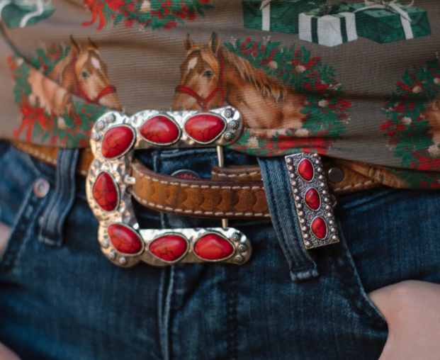 Buckle Up Belt Buckle- Red