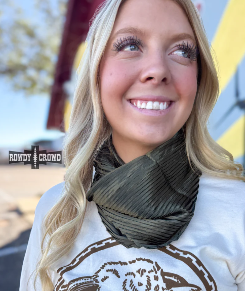 Pasadena Pleated Wild Rag- Olive