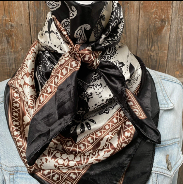 2 Tone Black Paisley Wild Rag