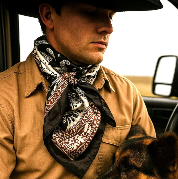 2 Tone Black Paisley Wild Rag