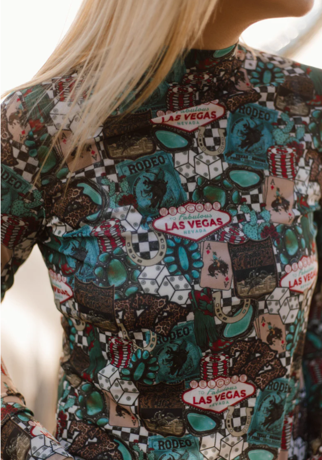 Sterling kreek Viva Las Cowgirl Mesh top