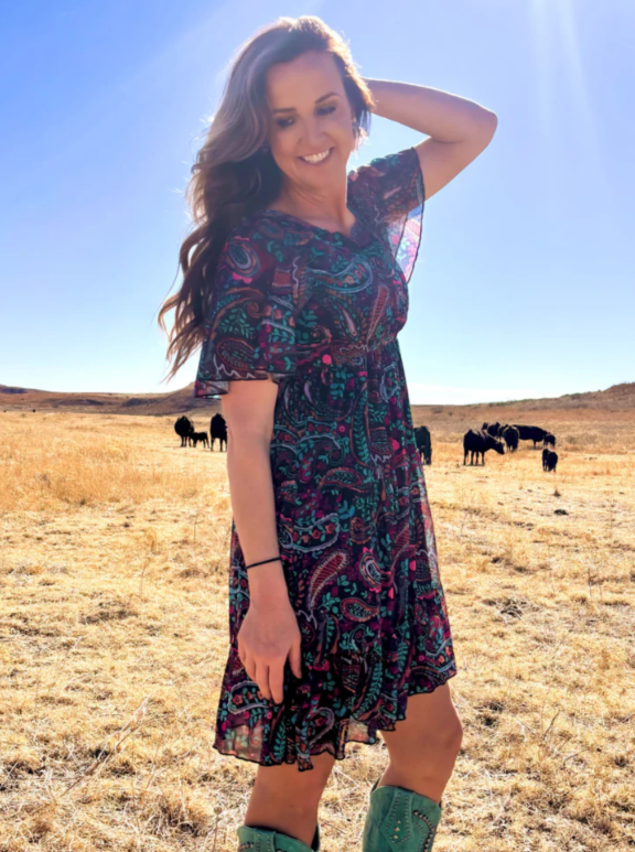 Sterling Kreek Painted Night Paisley Dress