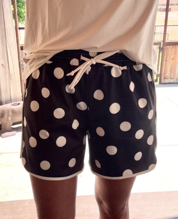 Sterling Kreek Black Polka Dot Shorts- Long Inseam