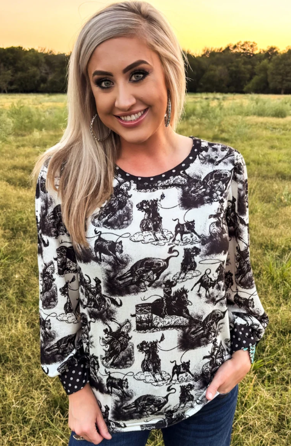 Sterling Kreek Rodeo Dotty Top