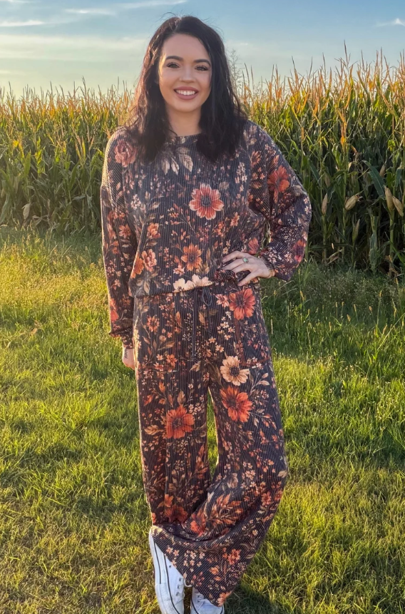 Sterling Kreek Amber Blossom Ribbed Pants