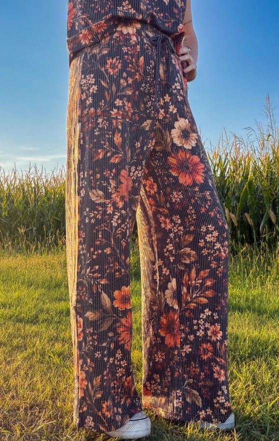 Sterling Kreek Amber Blossom Ribbed Pants