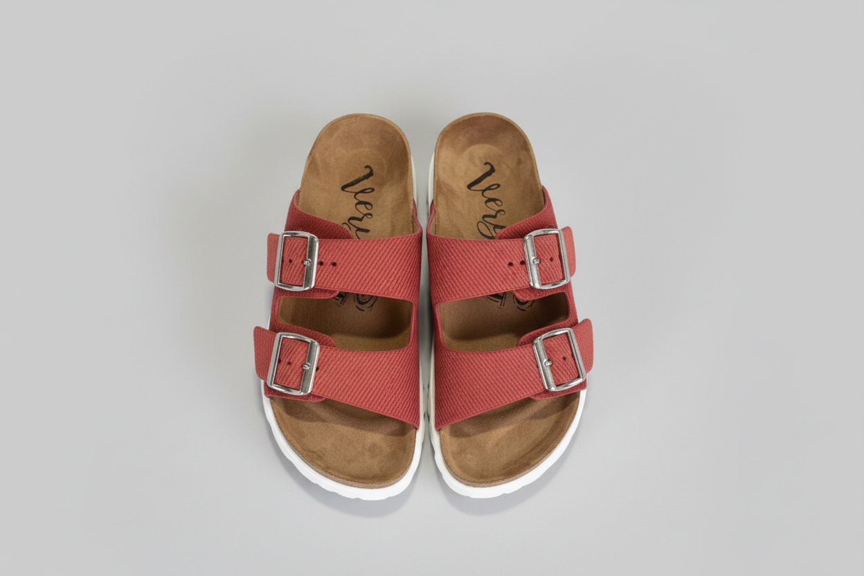 Very G Double Buckle Red Sandals