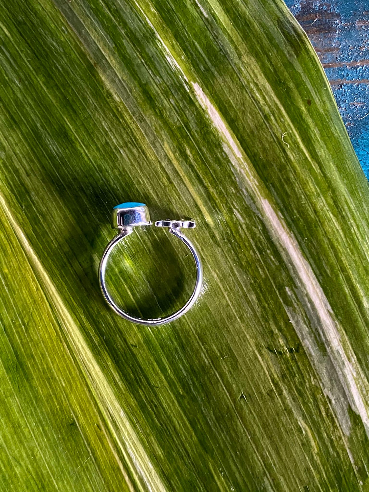 Handcrafted Sterling Silver & Turquoise Initial Rings