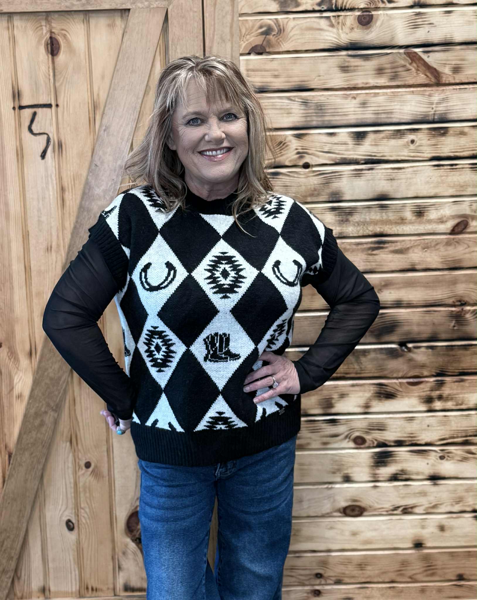 L&B Checker Knit Sweater