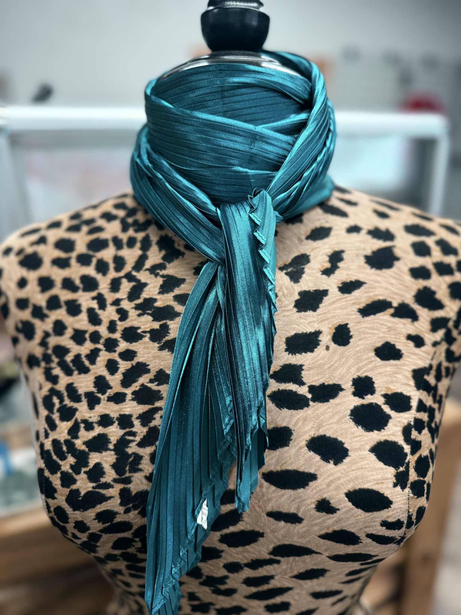 Pasadena Pleated Wild Rag- Teal