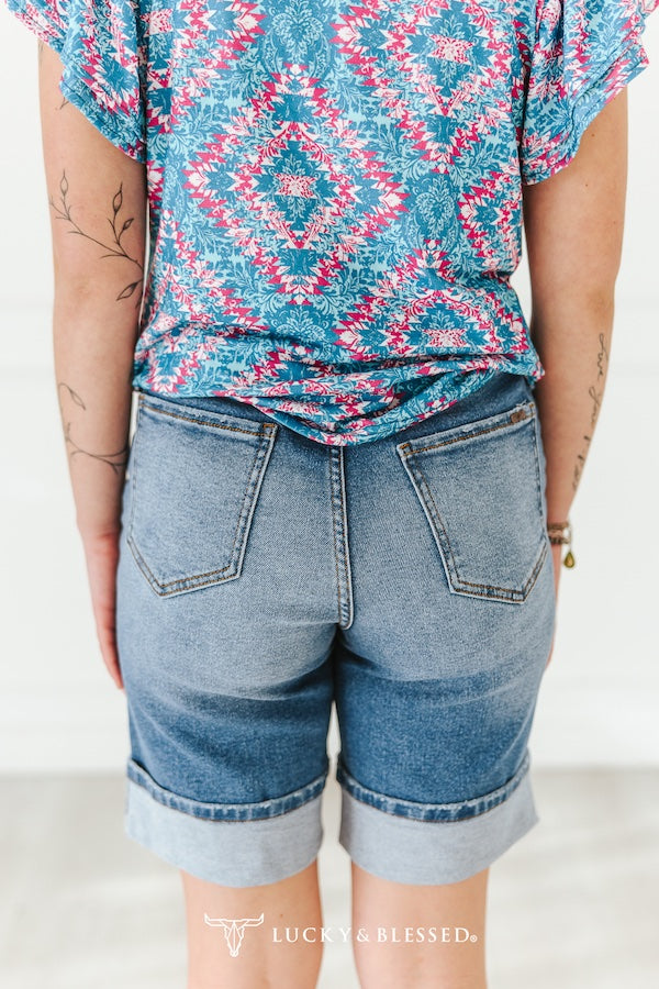 L&B Hgh Rise Denim Bermuda Shorts