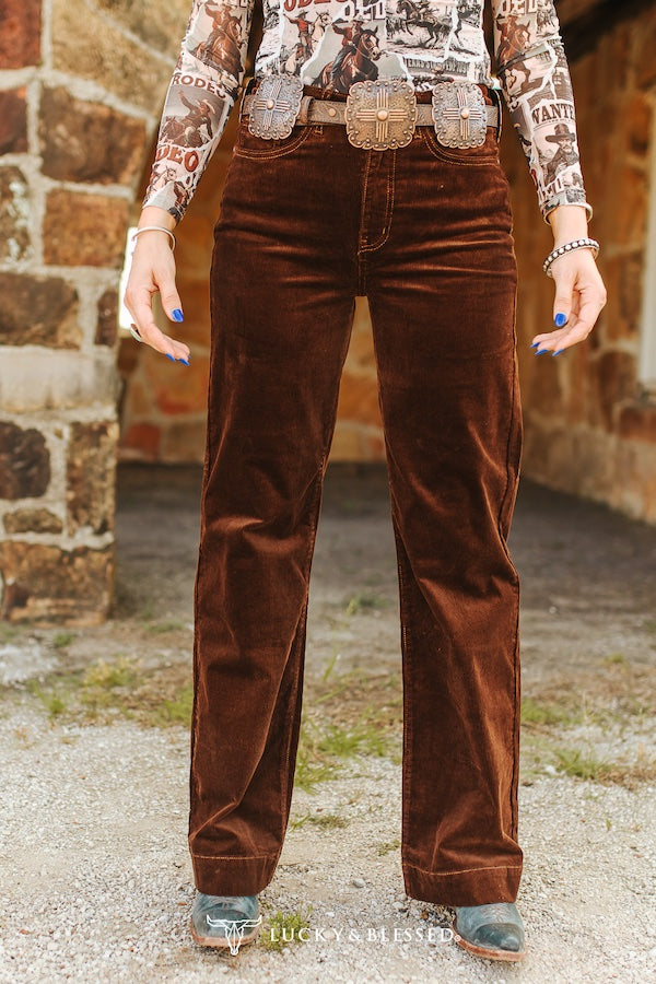 L&B Chocolate Brown Corduroy Trouser jeans