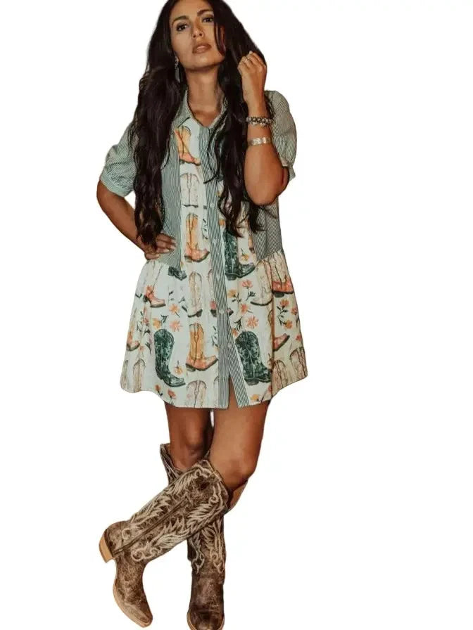 Kickin' Boots Floral Dress