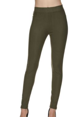 Olive Denim Leggings- Regular AND Plus