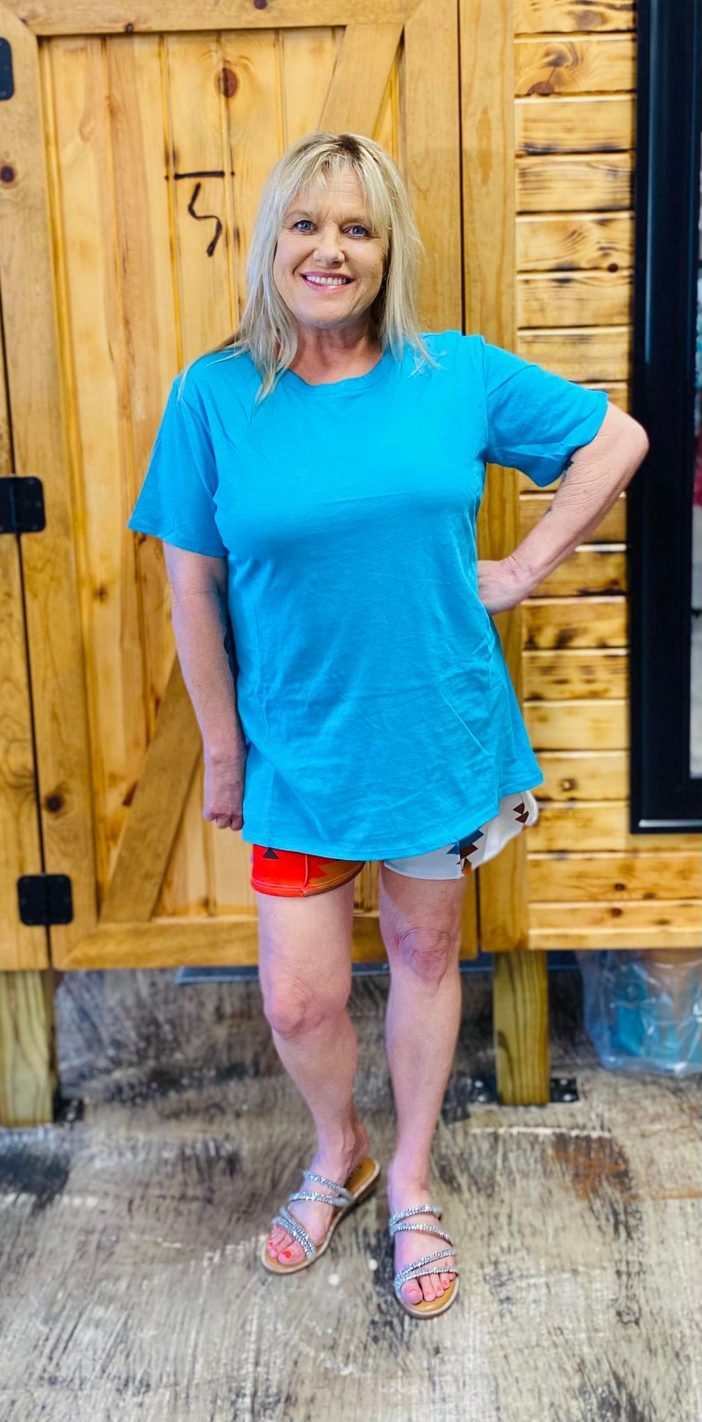 SALE- Ice Blue Crew Neck T