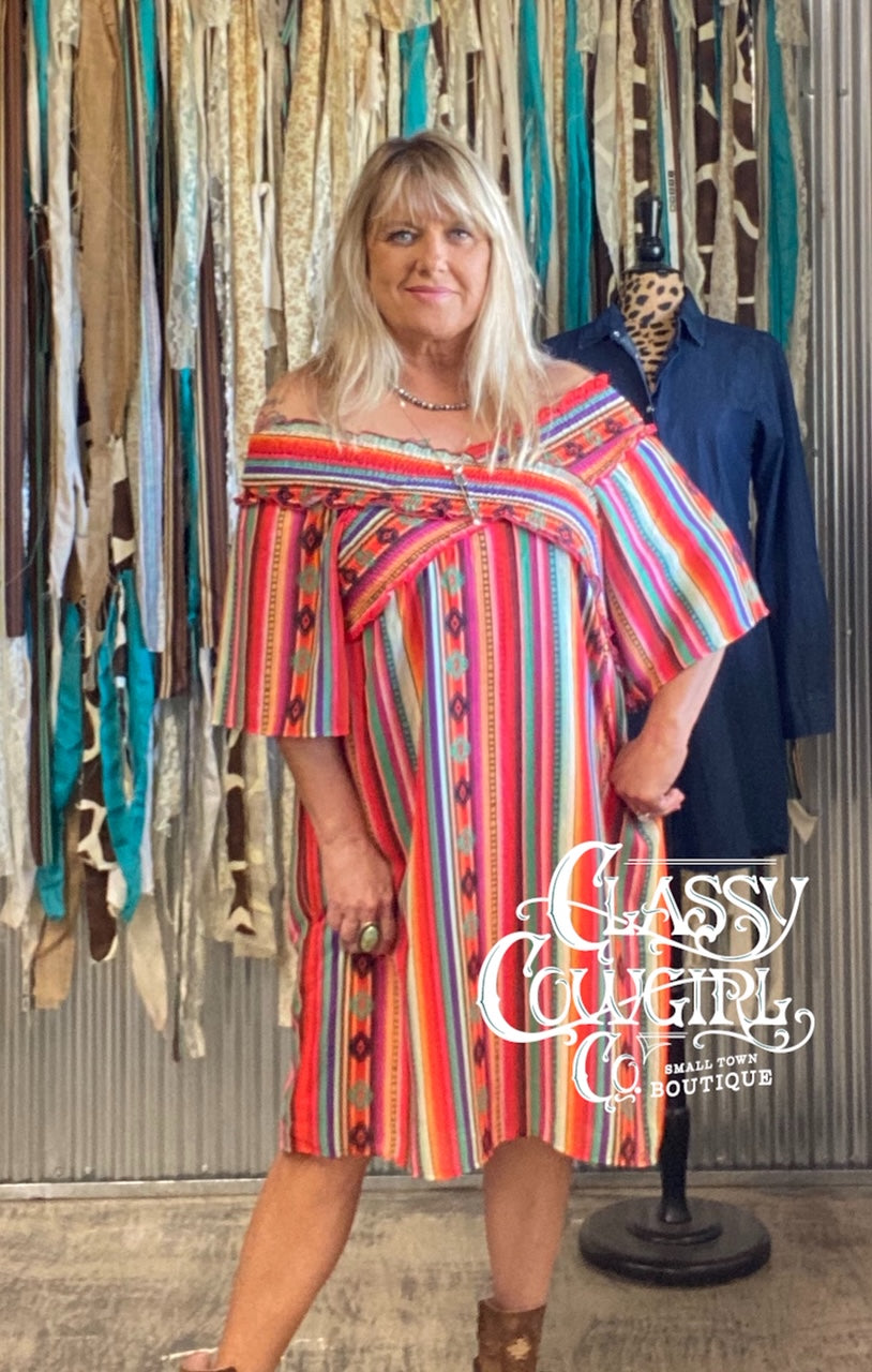 SALE Classy Cowgirl Co Serape Dress Classy Cowgirl Co