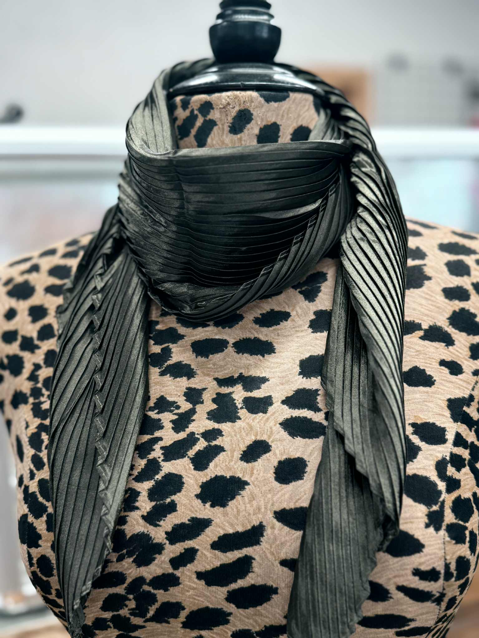 Pasadena Pleated Wild Rag-  Olive