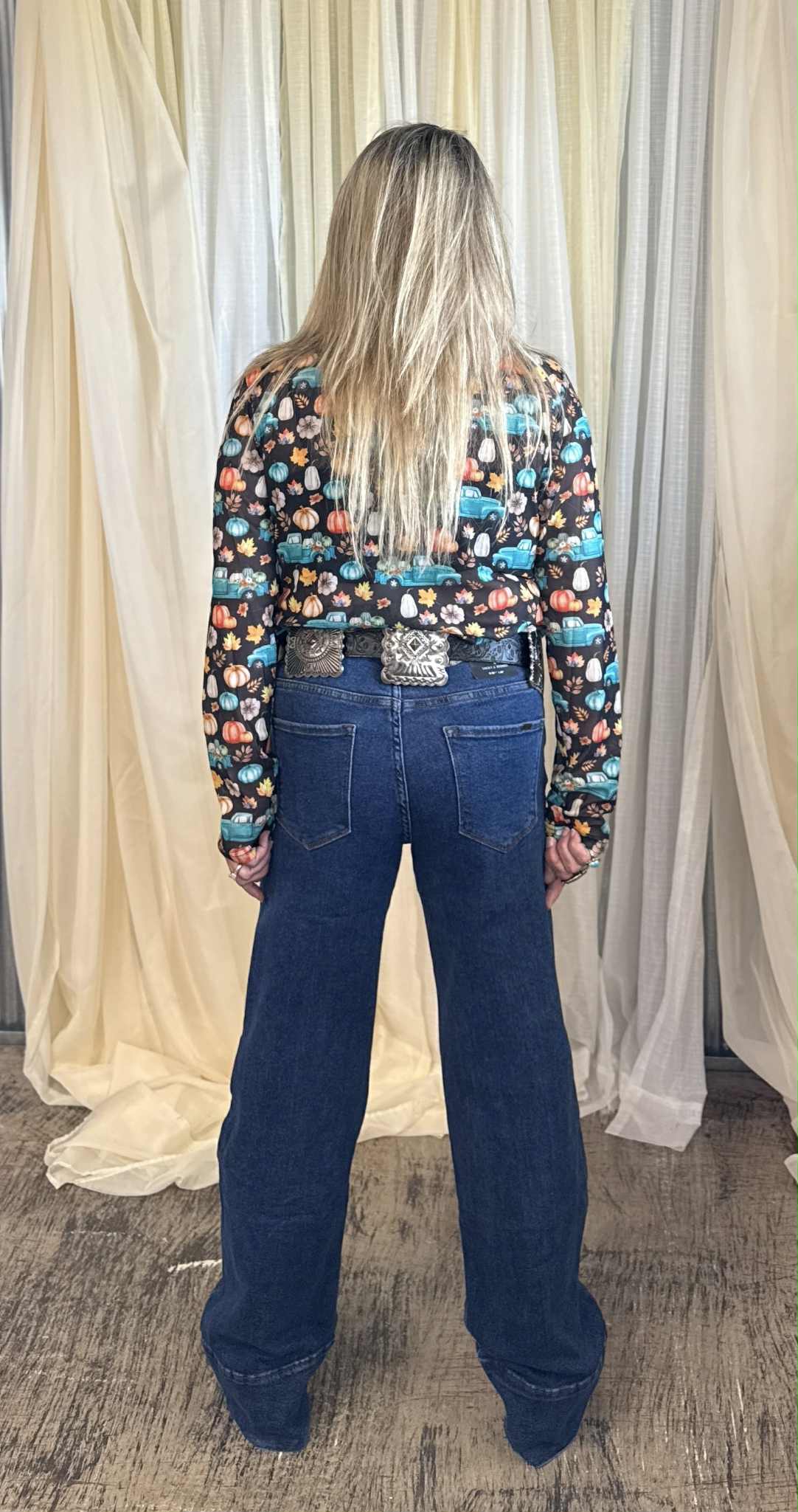 L&B Dark Wash MID Rise Bootcut Jeans JE379-DW