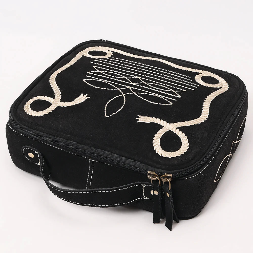 Suede Boot Stitch Jewelry Case