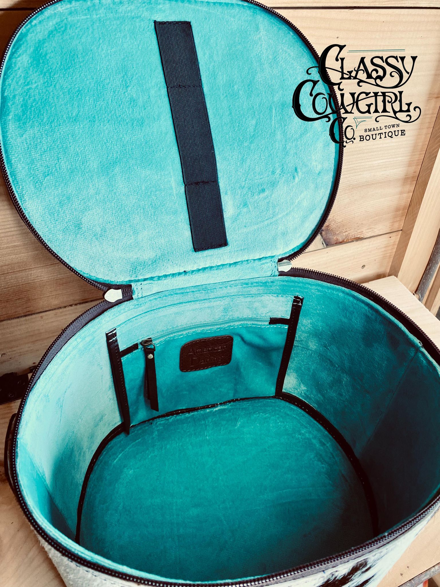 Hair on Hide & Tooled Makeup Travel Organizer ADBGA411