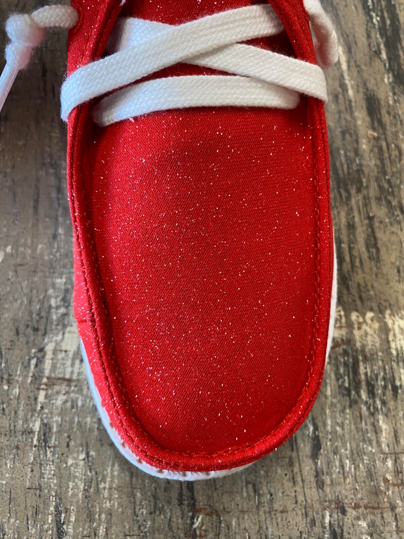 Game day Glitter Sneakers- Red & White