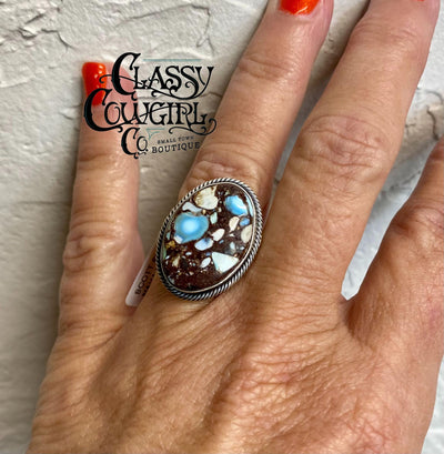 Authentic Navajo Golden Hills Turquoise Ring