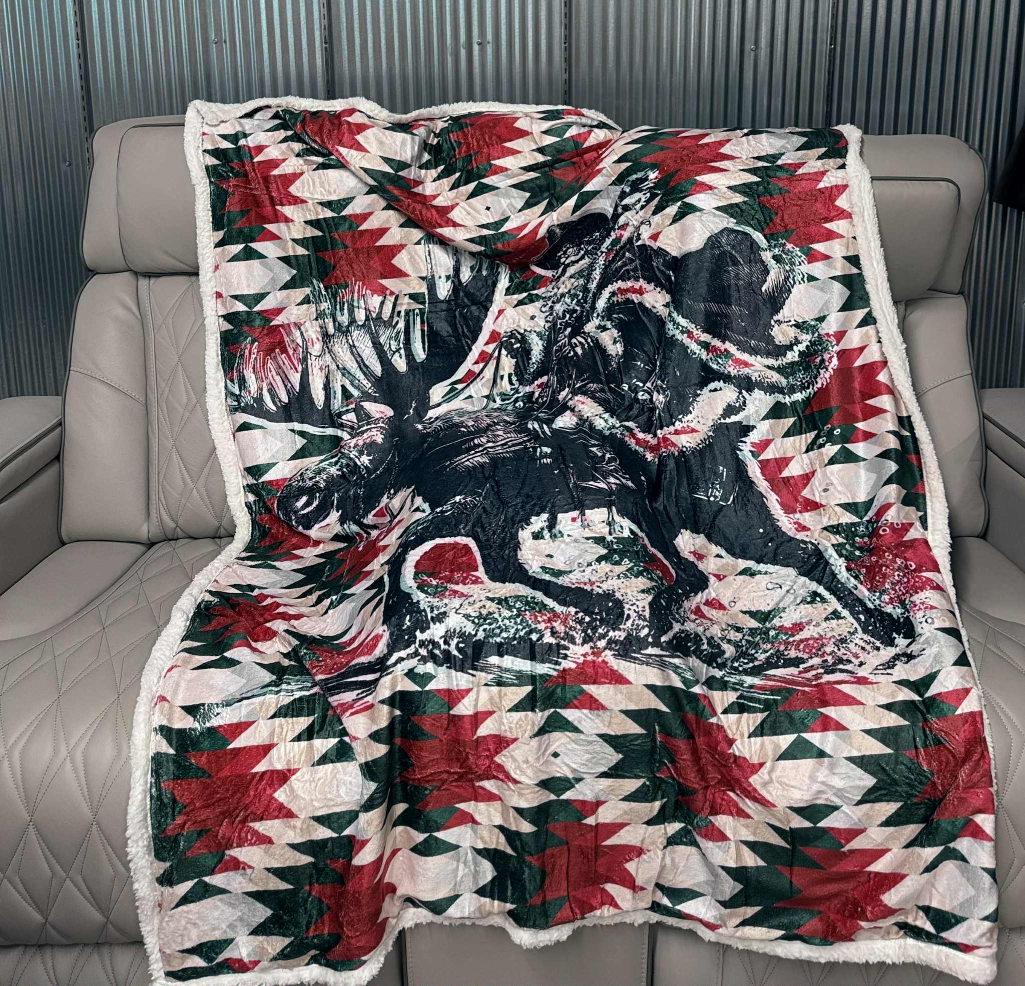 Cowboy Christmas Plush Blanket