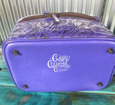 Purple Tooled leather makeup Case ADBG1251C