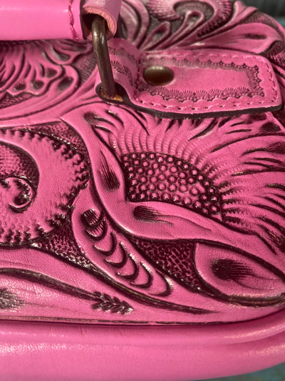 Pink Tooled leather makeup Case ADBG1251E