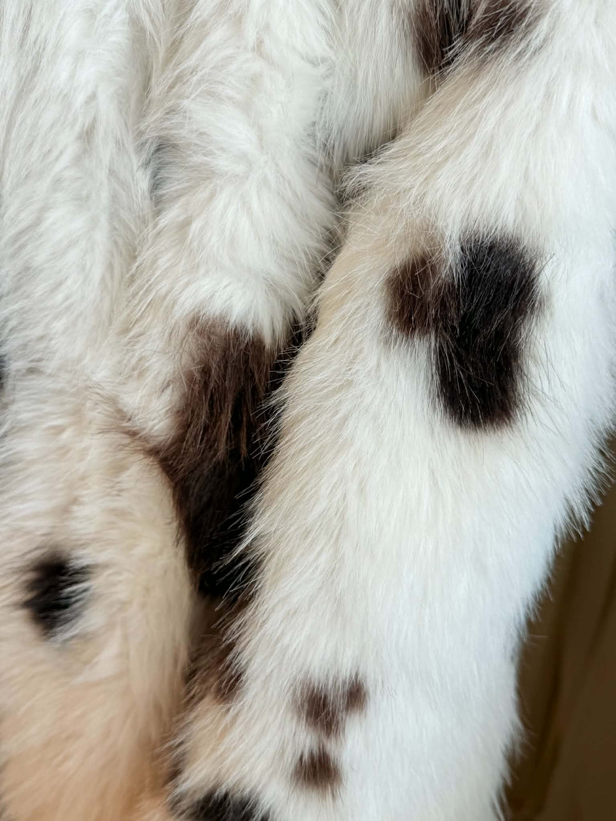 L&B Faux Fur Cow Print Duster