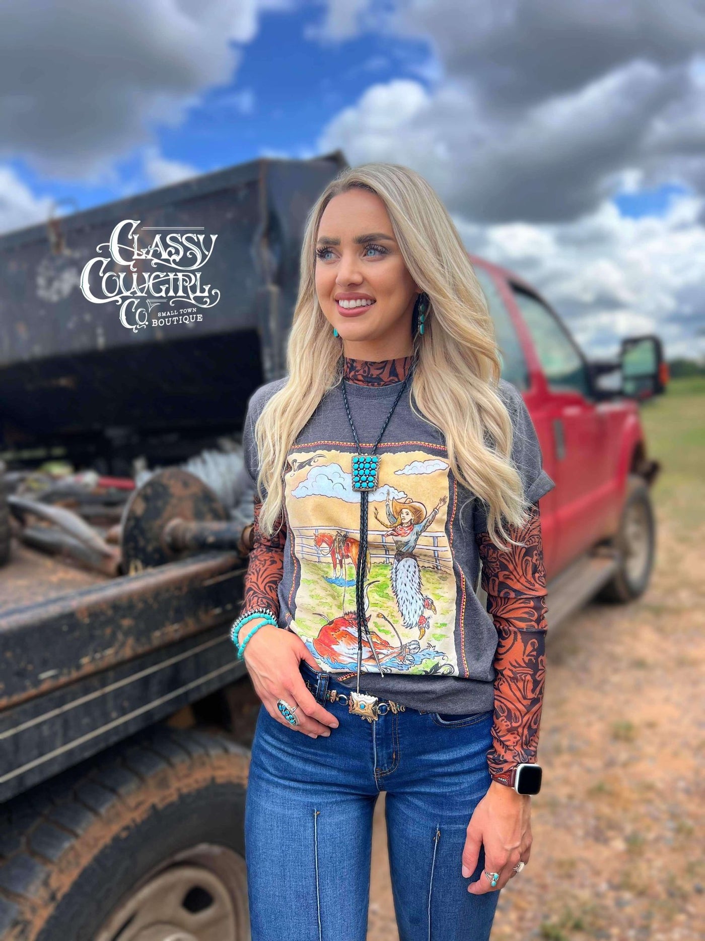 Long Live Cowgirls Hand Drawn Tee